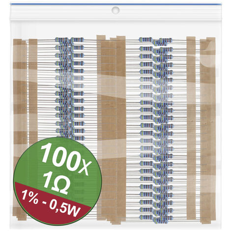 Quadrios 22P084 22P084 Metallschicht-Widerstand Sortiment 1 Ω axial bedrahtet  0.5 W 1 % 1 Set