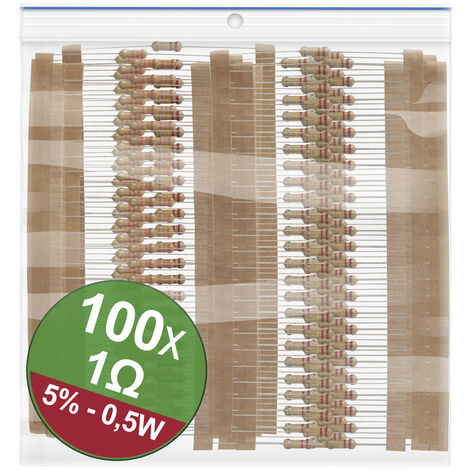 Quadrios 22P107 22P107 Kohleschicht-Widerstand Sortiment 1 Ω axial bedrahtet  0.5 W 5 % 1 Set