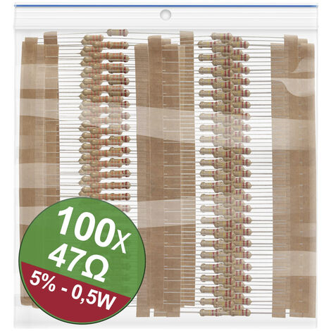 Quadrios 22P109 22P109 Kohleschicht-Widerstand Sortiment 47 Ω axial bedrahtet  0.5 W 5 % 1 Set