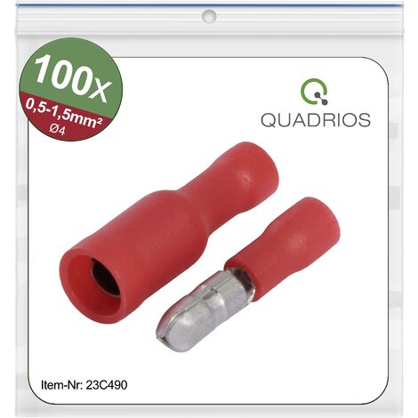 Quadrios 23C490 Cosse cylindrique mâle 0.5 mm² 1.5 mm² rouge 100 pc(s) C478572