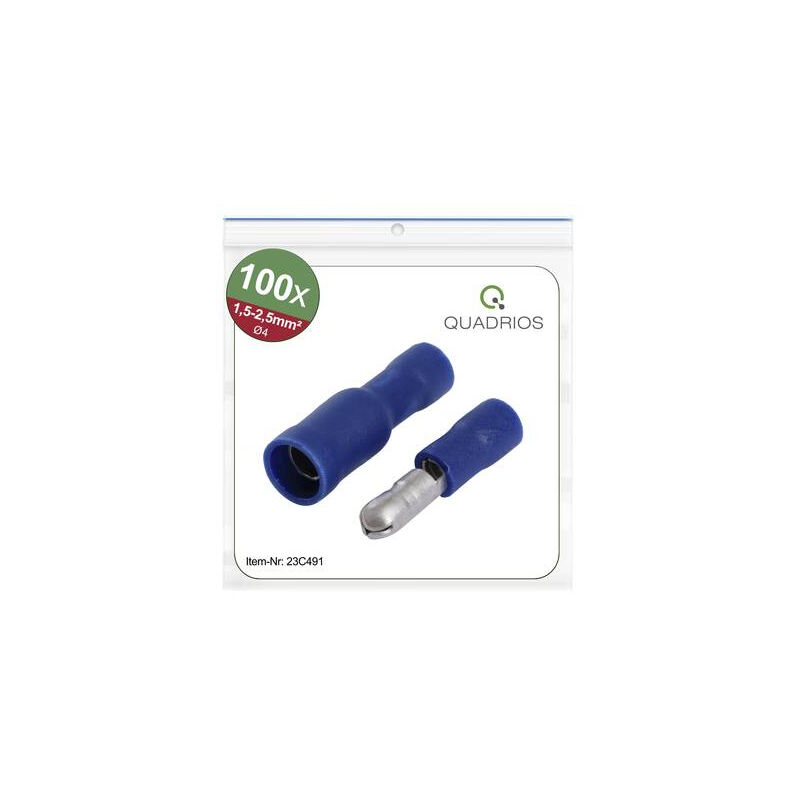 Quadrios - 23C491 cosse cylindrique mâle 1.5 MM² 2.5 MM² bleu 100 pc(s)