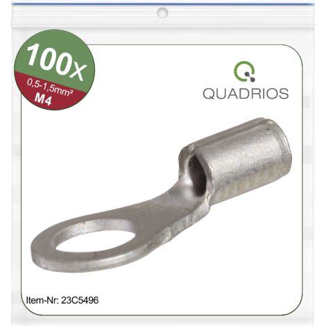 Quadrios 23C496 Cosse à oeillet Section max.=1.5 mm² Ø du trou=4.3 mm non isolé 100 pc(s) V903643
