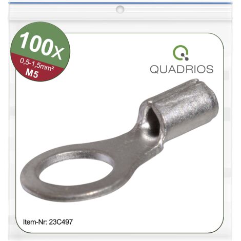 Quadrios 23C497 Cosse à oeillet Section max.=1.5 mm² Ø du trou=5.3 mm non isolé 100 pc(s) V903603