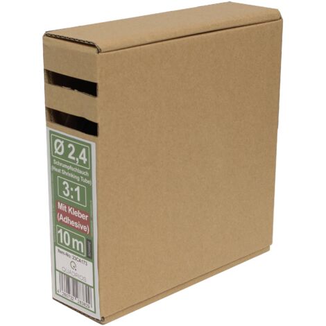 Quadrios 23CA173 Gaine thermorétractable avec colle noir 2.4 mm Taux de retreint:3:1 10 m V908313