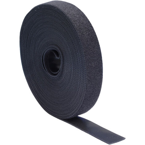Quadrios 23CA191 Klettband zum Bündeln Haft- und Flauschteil (L x B) 10 m x 20 mm Schwarz 10 m