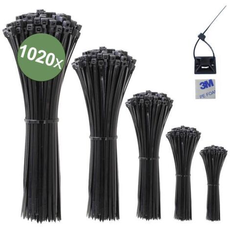 Quadrios 23CA238 23CA238 Fascetta per cavi Nero Stabilizzato ai raggi UV 1020 pz.