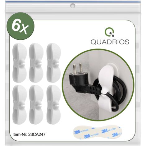 Quadrios 23CA247 Support de câble autocollant 23CA247 blanc 6 pc(s) V904093