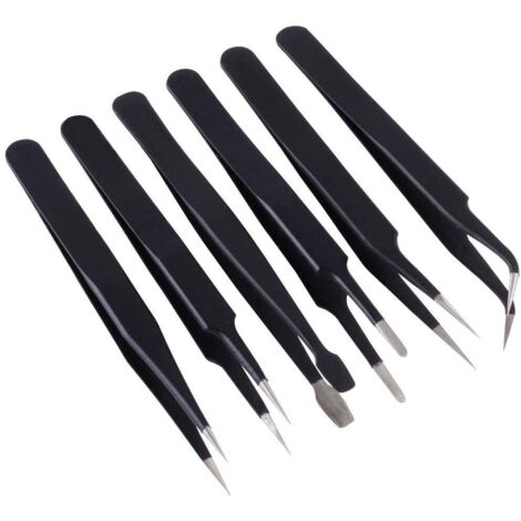 Quadrios 23EC157 Kit pinzette Acuminate, Arrotondate, Acuminate, oblique, fini, Acuminate, Piatte, Acuminate, fini