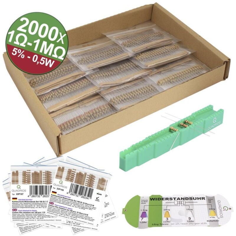 Quadrios - 23P128 23P128 Résistance à couche carbone sortie axiale 0.5 w 5 % 2000 pc(s)