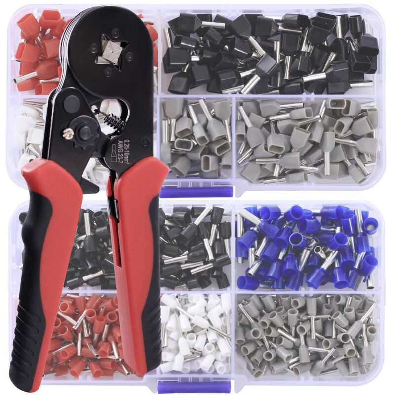 23T035 Assortiment d'embouts simples 0.5 mm², 1 mm², 1.5 mm², 2.5 mm² partiellement isolé 1 set - Quadrios