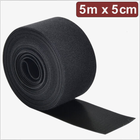 Quadrios 24CA310 Klettband zum Bündeln Haft- und Flauschteil (L x B) 5 m x 5 cm Schwarz 5 m