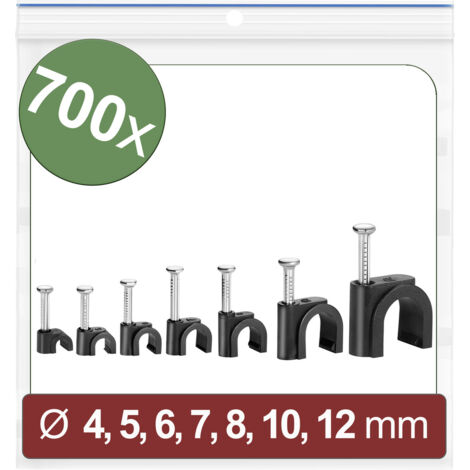 Quadrios 24CA438 Nagelschellen  24CA438 Bündel-Ø-Bereich 2 bis 12 mm   Schwarz 700 St.