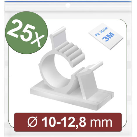 Quadrios 24CA446 Befestigungssockel selbstklebend 24CA446 Bündel-Ø-Bereich 10 bis 12.8 mm   Weiß 25