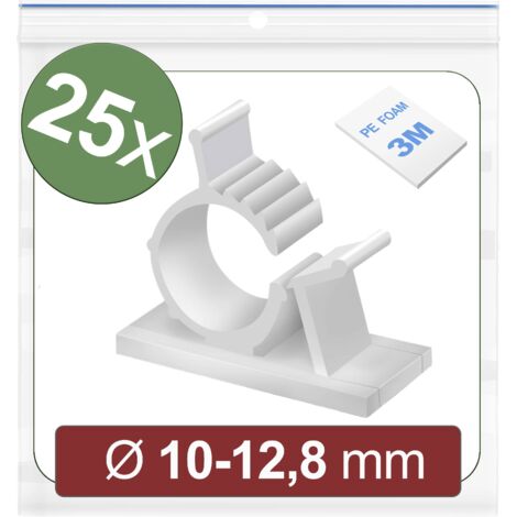 Quadrios 24CA446 Embase de fixation autocollant 24CA446 Plage de Ø du faisceau 10 à 12.8 mm blanc 25 pc(s) Y859263