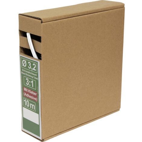 Quadrios 25CA486 Gaine thermorétractable avec colle blanc Taux de retreint:3:1 10 m W100603