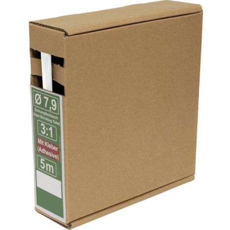 Quadrios 25CA489 Gaine thermorétractable avec colle blanc Taux de retreint:3:1 5 m W100053