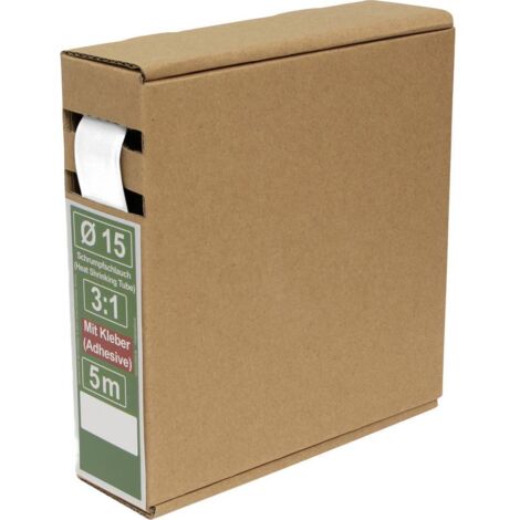 Quadrios 25CA492 Gaine thermorétractable avec colle blanc Taux de retreint:3:1 5 m W100033