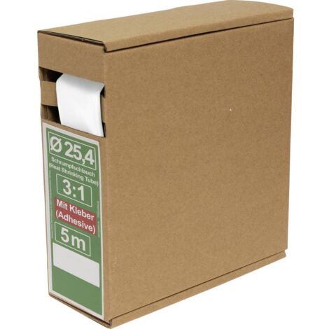 Quadrios 25CA494 Gaine thermorétractable avec colle blanc Taux de retreint:3:1 5 m W100043