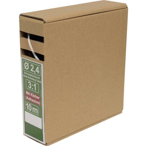 Quadrios 25CA497 Gaine thermorétractable avec colle transparent 2.4 mm 0.8 mm Taux de retreint:3:1 10 m