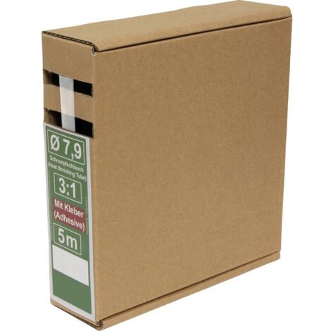 Quadrios 25CA501 Gaine thermorétractable avec colle transparent 7.9 mm 2.6 mm Taux de retreint:3:1 5 m