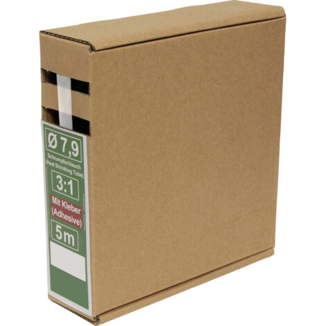 Quadrios 25CA501 Schrumpfschlauch mit Kleber Transparent 7.9 mm 2.6 mm Schrumpfrate:3:1 5 m
