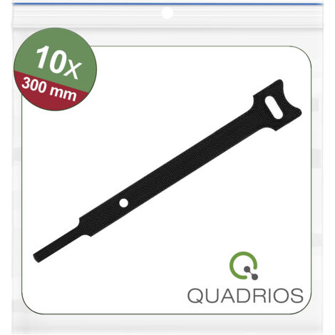 Quadrios 25CA564  Klettkabelbinder zum Bündeln Haft- und Flauschteil (L x B) 300 mm x 12 mm Schwarz