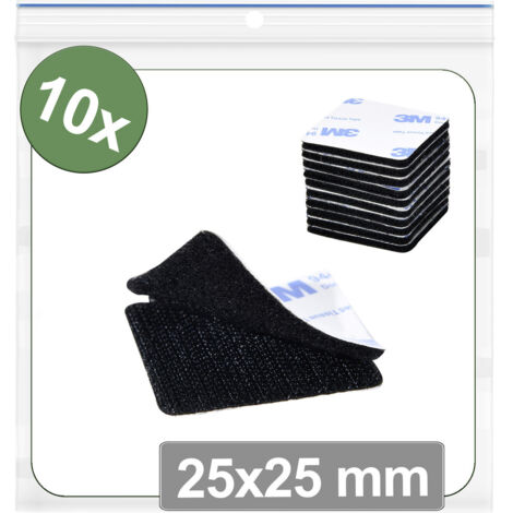Quadrios 25CA652 Pastilles rondes auto-agrippantes à coller partie velours et partie agrippante (L x