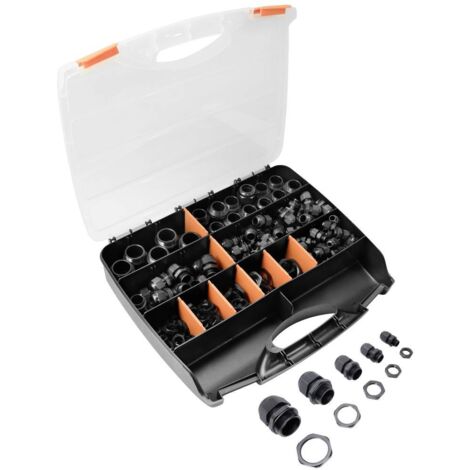 Quadrios assortimento di passacavi neri 224 pezzi