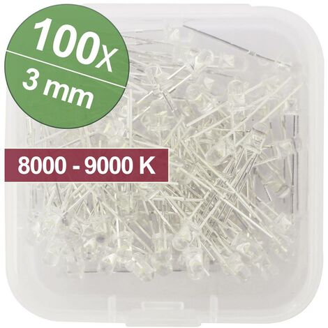 Quadrios Assortimento LED Bianco freddo 3 mm 20 mA 3.0 V
