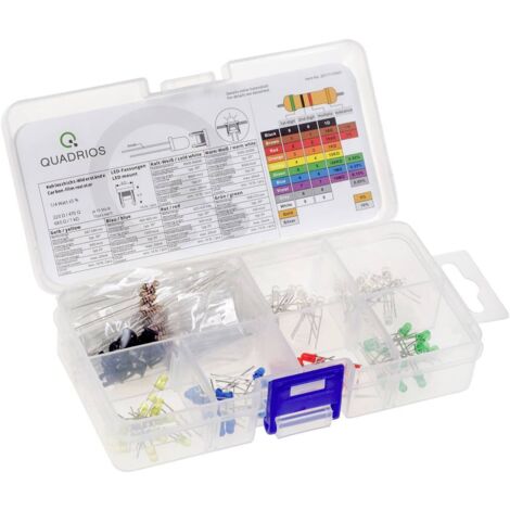 Quadrios Assortimento LED Rosso, Verde, Giallo, Blu, Bianco freddo, Bianco caldo 3 mm 20 mA 2 V, 3 V