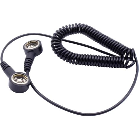 Quadrios Câble de mise à la terre antistatique (ESD) 1.80 m Pression mâle 10 mm A130692