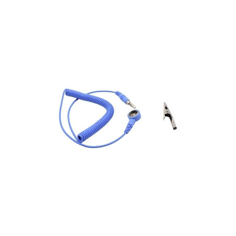 Quadrios - câble de mise à la terre antistatique (esd) 1903EC013 1.80 m pression mâle 10 mm, connecteur mâle, pince crocodile 1 pc