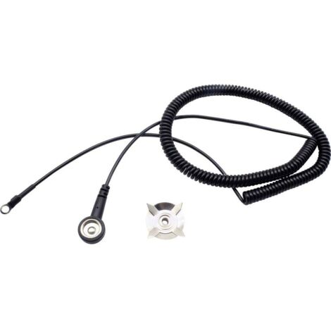 Quadrios Câble de mise à la terre antistatique (ESD) 3.00 m borne, Pression mâle 10 mm, borne à cosse de câble en anneau A130072