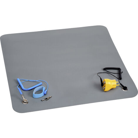 Quadrios  ESD-Tischmatten-Set Grau (L x B) 550 mm x 550 mm