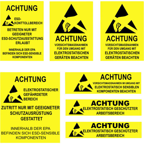 Quadrios ESD-Warnschild 1 St. Gelb, Schwarz (L x B) 140 mm x 140 mm
