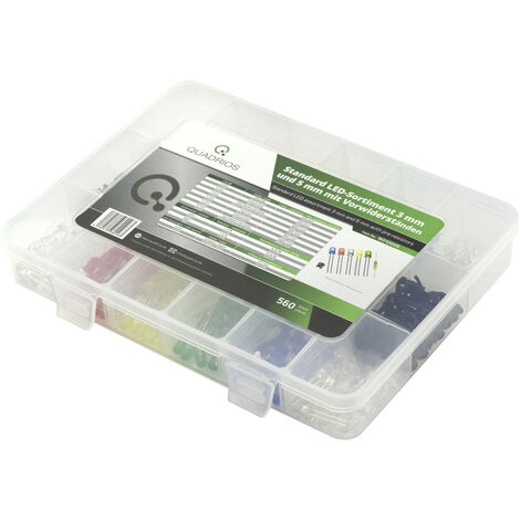 Quadrios  LED-Sortiment  Rot, Grün, Gelb, Blau, Kaltweiß, Warmweiß  3 mm, 5 mm   20 mA 2.0 V