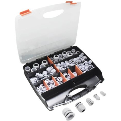 Quadrios Set di pressacavi grigio chiaro 224 pezzi