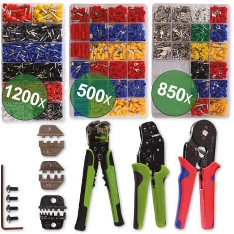 QUADRIOS Zangen-Set 22T016, Maxi mit Zubehör, 1200x Aderendhülsen