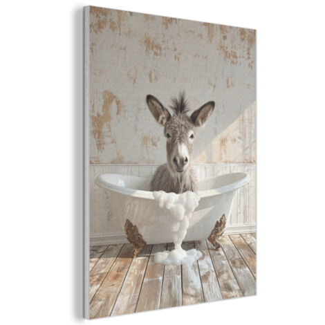 QUADRO ACUSTICO Asino - Animali - Vasca da bagno - Schiuma 70x100 cm