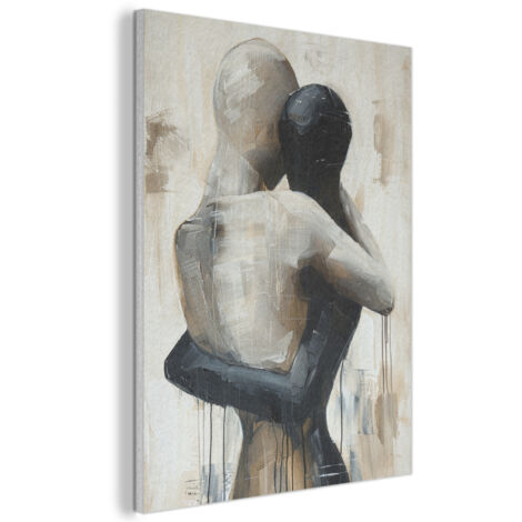 QUADRO ACUSTICO Astratto - Amore - Bianco e nero - Moderno 60x80 cm