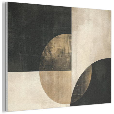 QUADRO ACUSTICO Astratto - Forme geometriche - Nero - Oro 80x60 cm