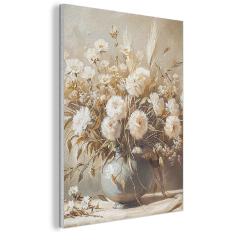 QUADRO ACUSTICO Fiori - Vaso - Natura morta - Beige 60x80 cm