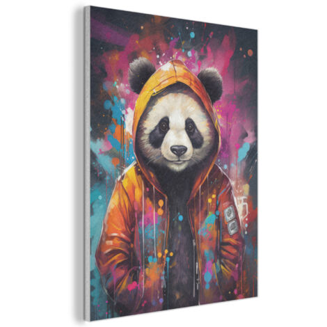 QUADRO ACUSTICO Panda - Giacca - Graffiti - Arancione 60x80 cm