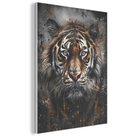 QUADRO ACUSTICO Tigre - Animali - Ritratto - Lusso - Nero 70x100 cm