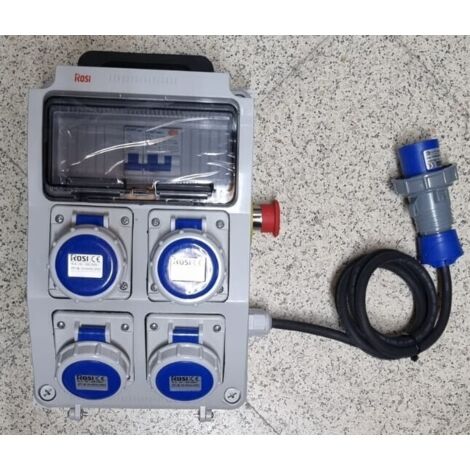 Quadro asc rosi materiale elettrico 4x3p 16a con pulsante di emergenza - 2240e-pf