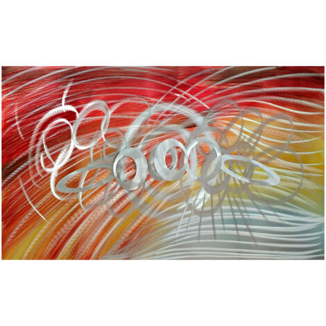 Quadro Astratto Kuatéh Serpentine 100 x 60 cm Olio su Tela in Colore Alluminio