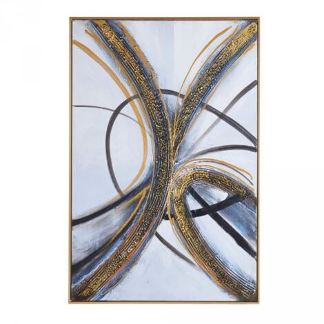 Quadro astratto oro nero su tela con cornice oro Quadro6