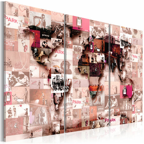 Quadro - Banksy Collage (4 Parts) - 90x90