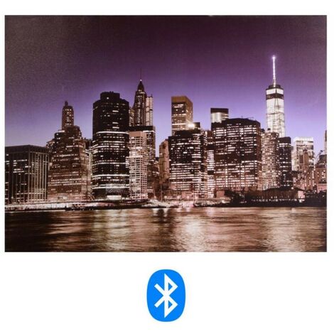 Quadro Bluetooth con stampa città di notte