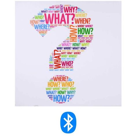 Quadro Bluetooth con stampa punto interrogativo multicolor